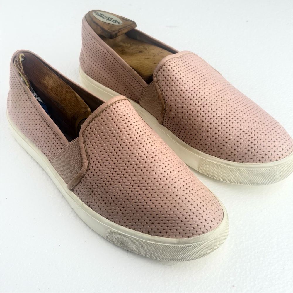 Vince Blair Pink Rose Perforated Leather Slip On Sneakers Women's 9.5 M